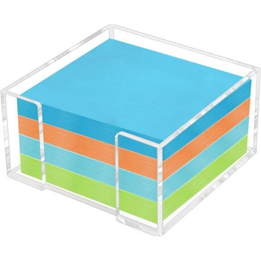 Clear acrylic sticky note holder 3x3 post it note dispenser desk organizer